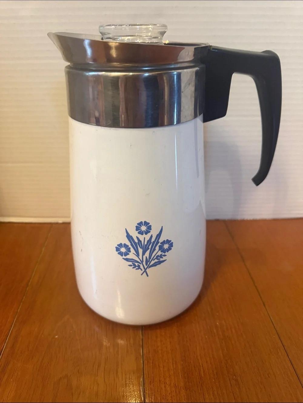 VTG CorningWare Blue Cornflower 9 Cup Stovetop Percolator complete